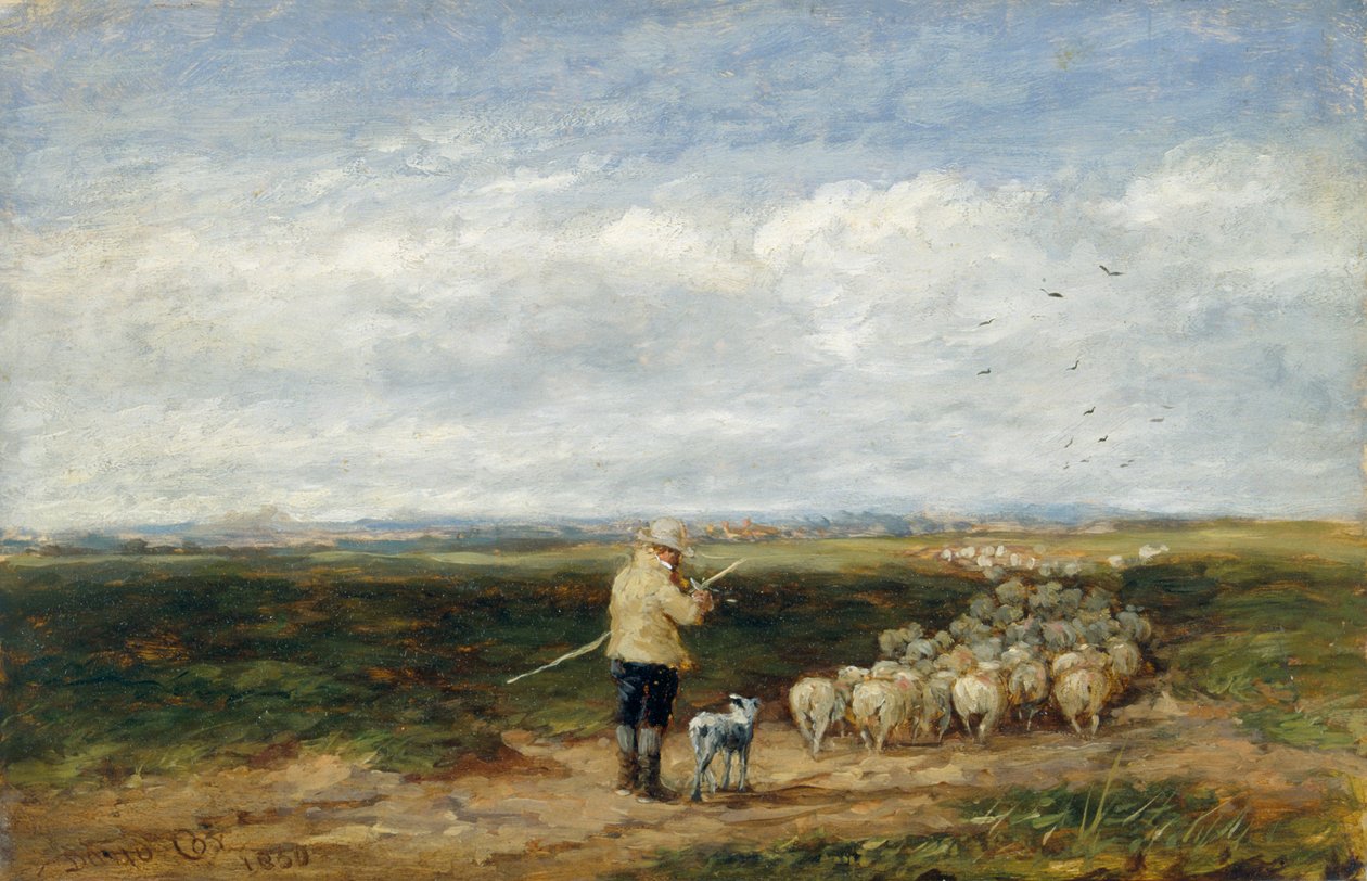 "Paimen: lauman paluu", 1850 tekijältä David Cox the elder