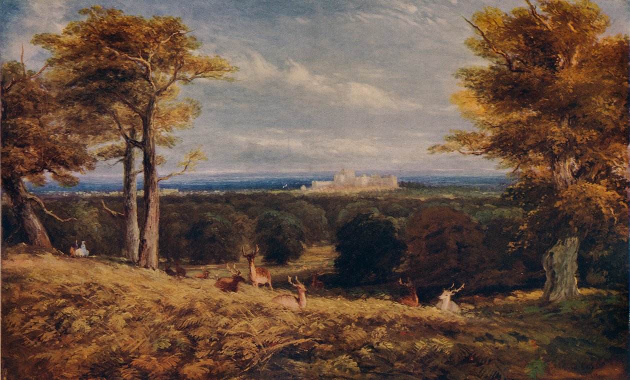 Windsorin linna Great Parkista, 1846 tekijältä David Cox the elder