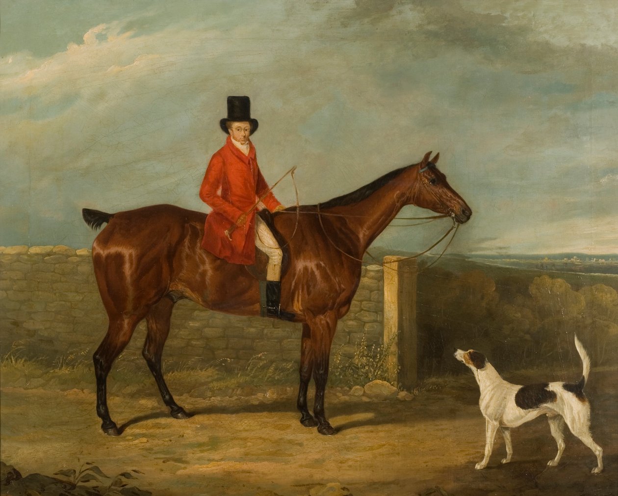 John Hall Kent metsästysasussa hevosen selässä, 1825 tekijältä David Dalby