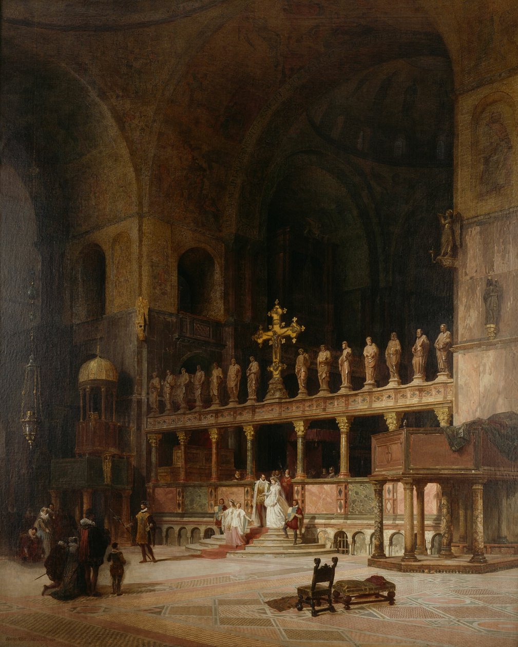 Pyhän Markuksen sisätilat, Venetsia, 1869. tekijältä David Dalhoff Neal