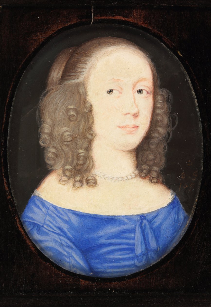 Lady nimeltä Elizabeth Vere, Claren kreivitär, 1653 (wc vellum) tekijältä David Des Granges