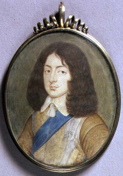 Kaarle II:n miniatyyri muotokuva tekijältä David Des Granges