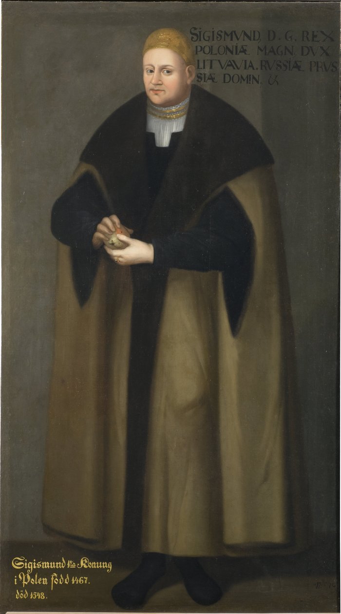 Sigismund I Vanhin, Puolan kuningas ja Liettuan suurruhtinas - Puolan Sigismund I:n (1467-1548) muotokuva, kirjoittanut Frumerie, David (1641-1677). öljy kankaalle tekijältä David Frumerie