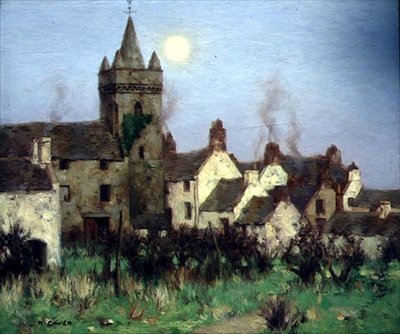 Tolbooth, Kircudbright, n. 1900 (öljy kankaalle) tekijältä David Gauld