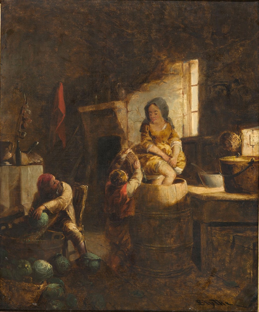 Kraut Making, n.1859 (öljy kankaalle) tekijältä David Gilmour Blythe