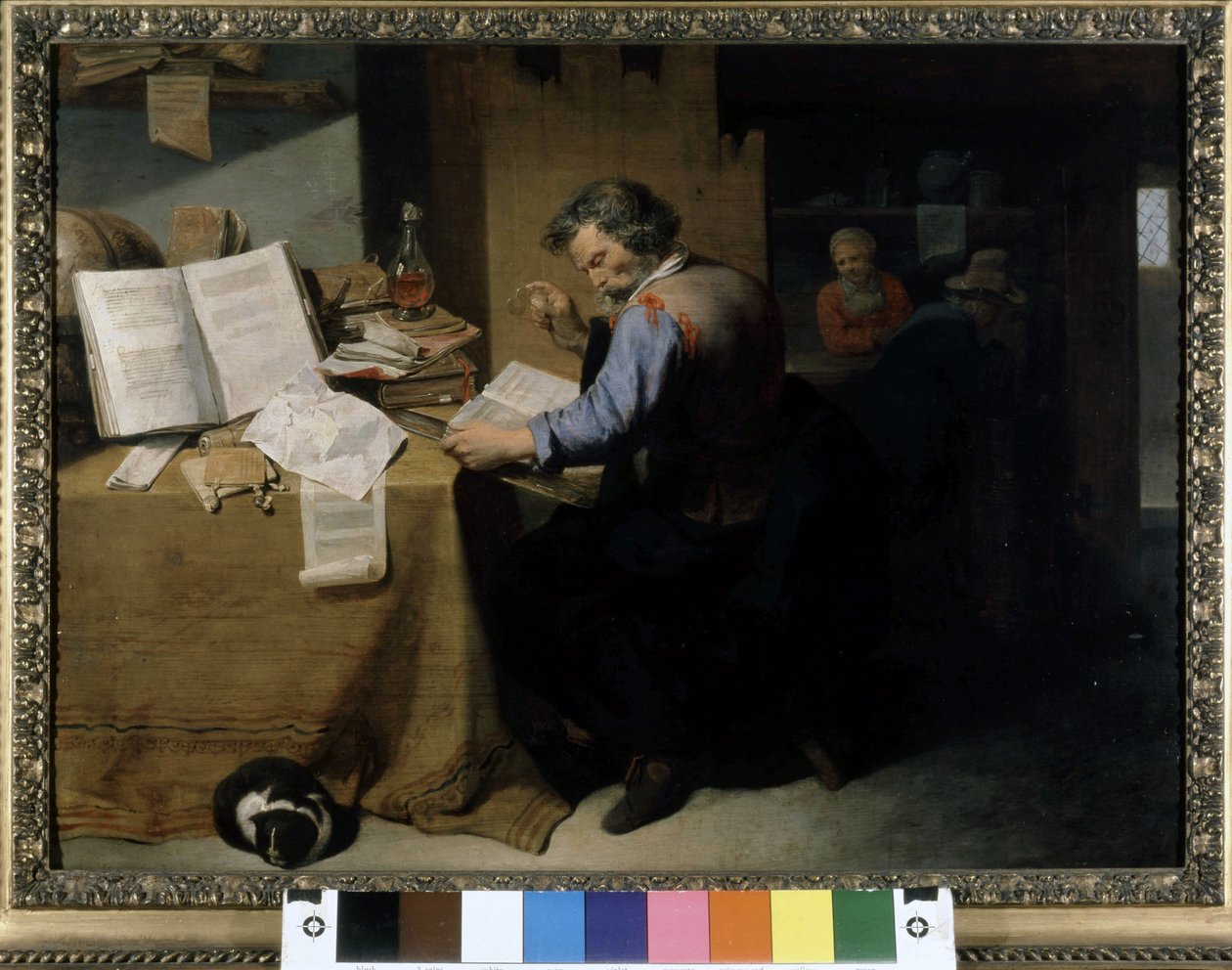 Alkemisti, David Ryckaert nuoren maalaus. tekijältä David III Ryckaert