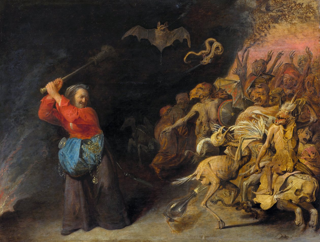 Meg la folle - Mad Meg (De Dulle Griet), kirjoittanut Ryckaert (Rijckaert), David (1612-1661). Öljy kankaalle, n. 1650, Art History Museum, Vienne tekijältä David II Ryckaert