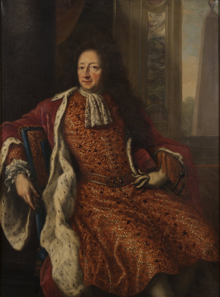 Comte Hans Wachtmeister, amiral de la Marine Royale Suedoise - Muotokuva Hans Wachtmeisterista (1641-1714), Johannishusin kreivi, Ehrenstrahl, David Kloecker (1629-1698). Öljy kankaalle tekijältä David Klöcker Ehrenstrahl