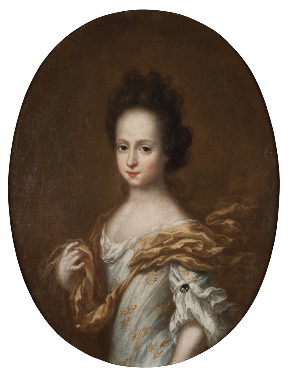 Edwige Sophie de Suede - Muotokuva Holstein-Gottorpin herttuatar Hedvig Sophiasta (1681-1708), Ruotsin kuningattaresta, Ehrenstrahl, David Kloecker (1629-1698). Öljy kankaalle. Mitat: 74 x 57 cm. Tukholman kansallismuseo tekijältä David Klöcker Ehrenstrahl