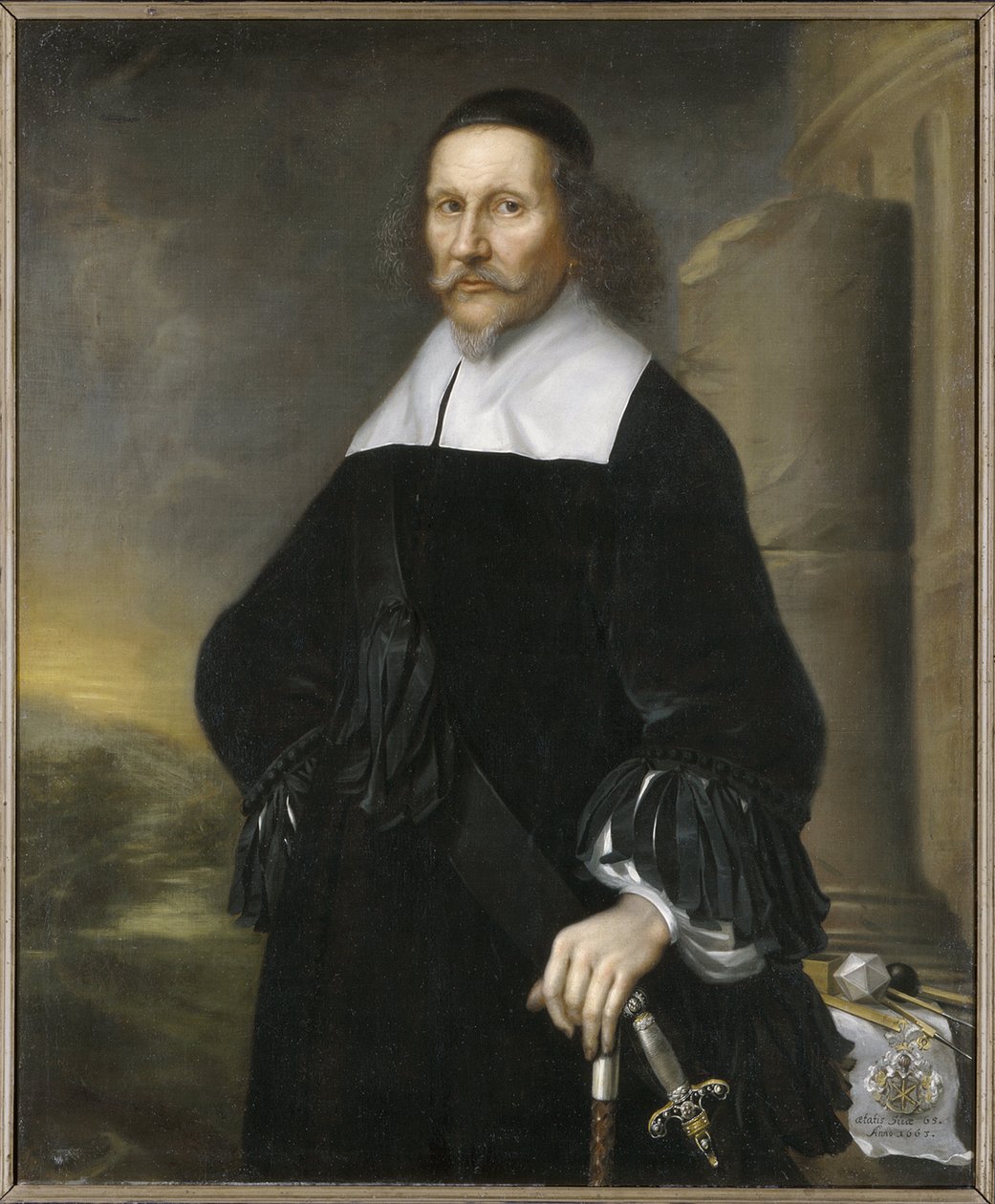 Georg Stiernhielm, runoilija et linguiste suedois - Georg Stiernhielmin (1598-1672) muotokuva, Ehrenstrahl, David Kloecker (1629-1698). Öljy kankaalle tekijältä David Klöcker Ehrenstrahl