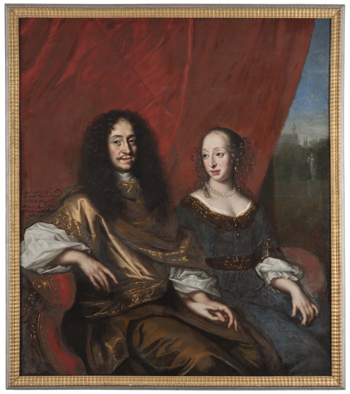 Gustav Adolf, 1633–1695, Mecklenburg-Güstrowin herttua. Magdalena Sibylla, 1631–1719, Holsteinista tekijältä David Klöcker Ehrenstrahl