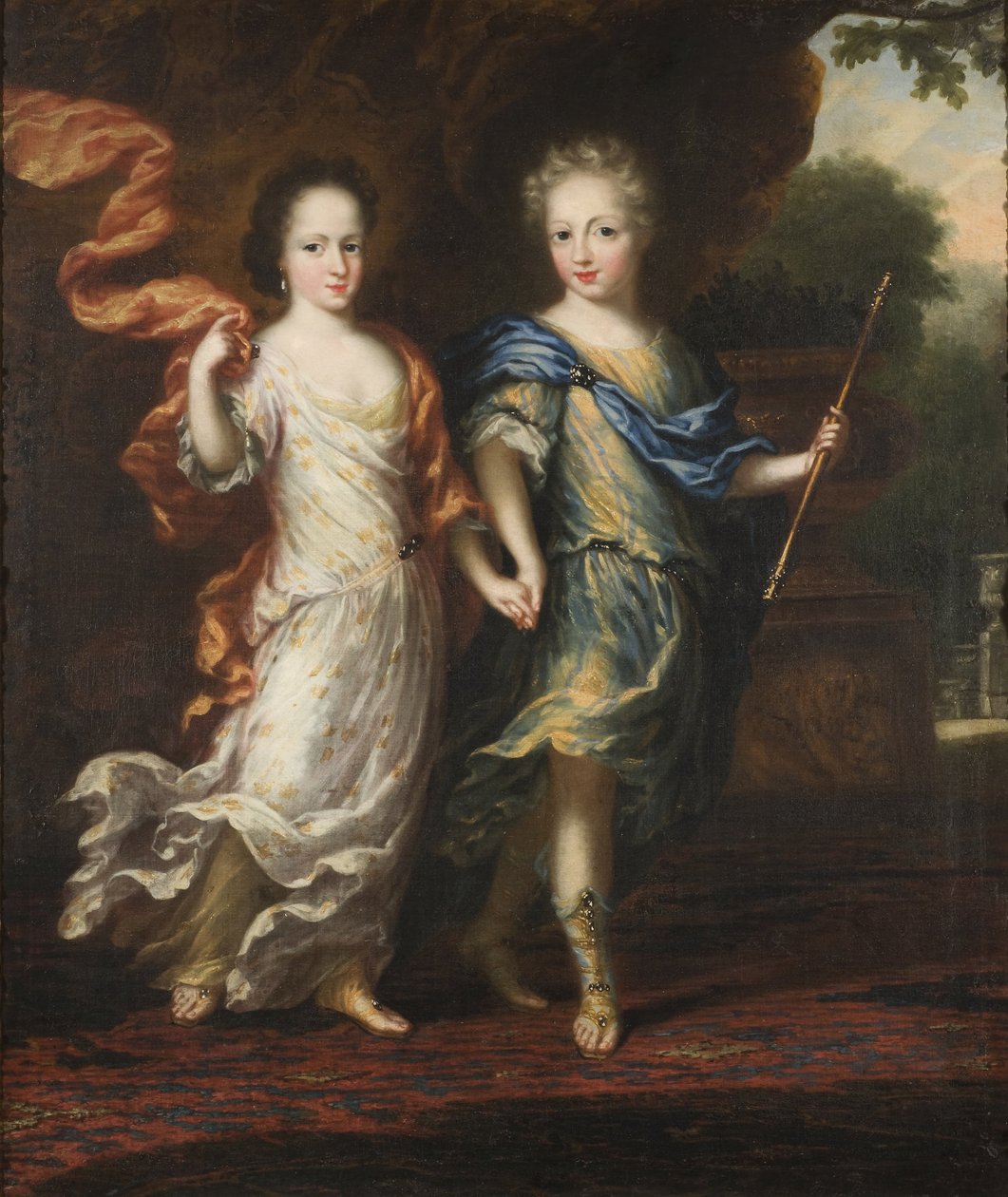 Kaarle XII, 1682–1718, Ruotsin kuningas, Zweibrückenin palatinaattikreivi, ja Hedvig Sofia, 1681–1708, Ruotsin prinsessa, Holstein-Gottorpin herttuatar tekijältä David Klöcker Ehrenstrahl