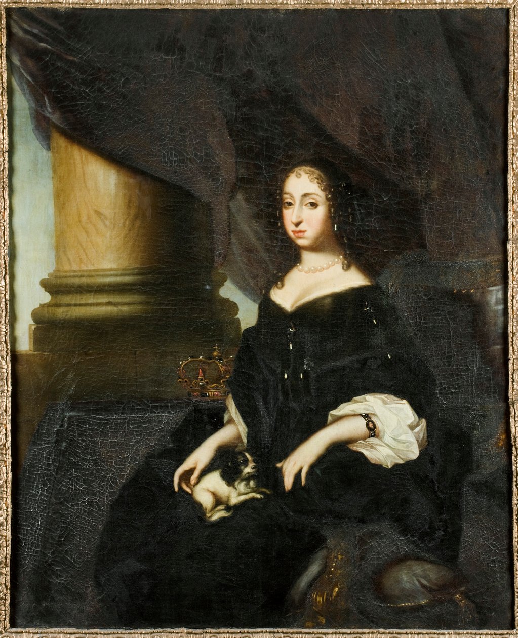 Muotokuva Hedvig Eleonorasta Holstein-Gottorpista 1636-1715, Ruotsin kuningatar, n. 1670. tekijältä David Klöcker Ehrenstrahl