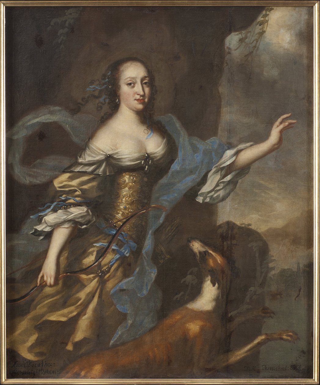 Prinsessa Anne Dorothee de Holstein Gottorp - Holstein-Gottorpin prinsessa Anna Dorothea (1640-1713) muotokuva, Ehrenstrahl, David Kloecker (1629-1698). Öljy kankaalle. Mitat: 146 x 122 cm. Tukholman kansallismuseo tekijältä David Klöcker Ehrenstrahl