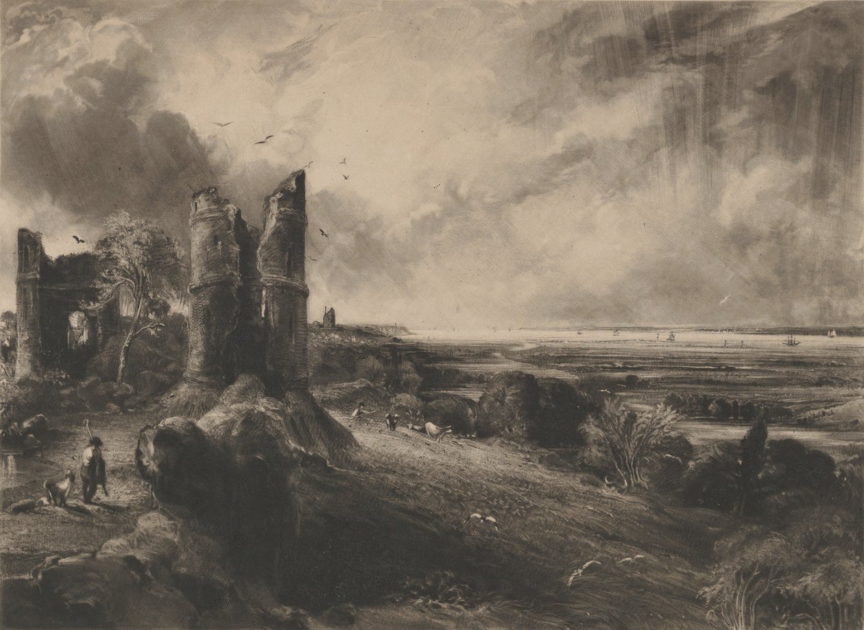 Hadleigh Castle: Large Plate, 1830-32. tekijältä David Lucas