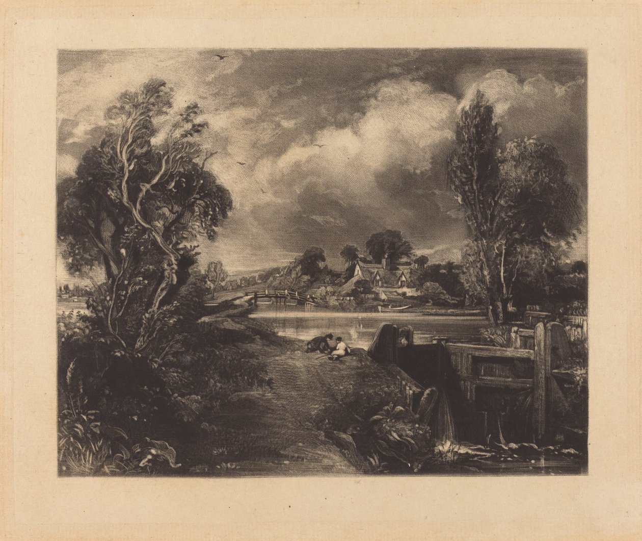 Lukko Stourissa tekijältä David Lucas after John Constable