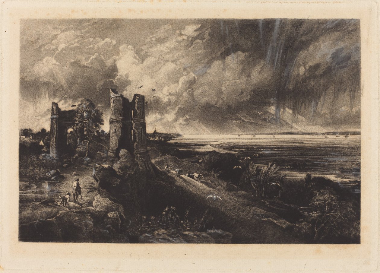 Hadleighin linna tekijältä David Lucas after John Constable