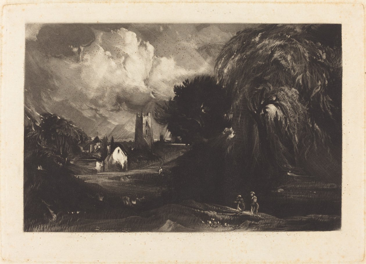 Stoke-by-Neylandfinnish tekijältä David Lucas after John Constable
