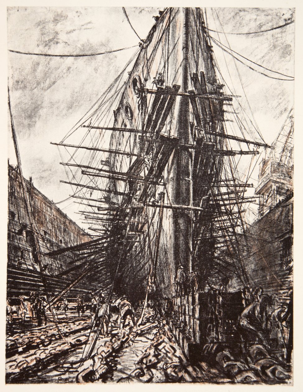 HMS Lion kuivatelakalla, kuvitus kirjasta 