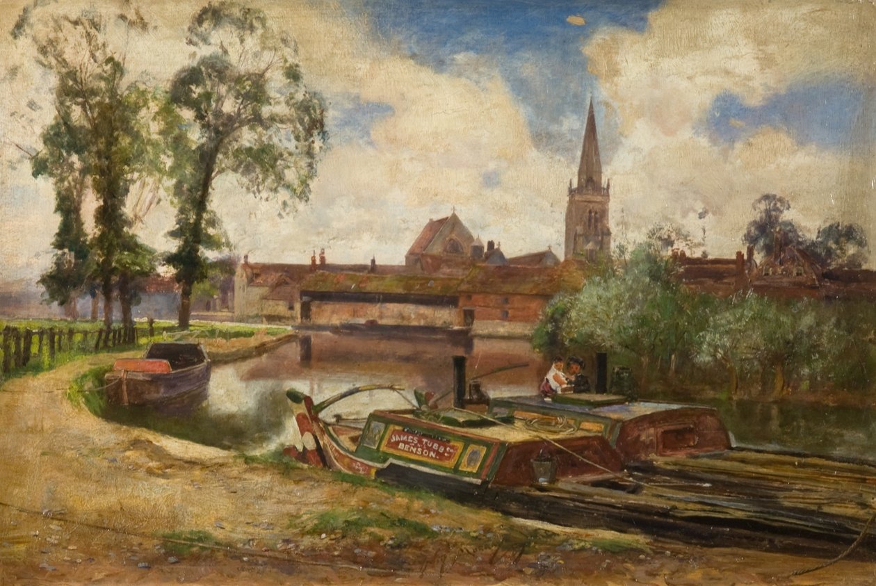 Canal Scene, n. 1887 (öljy kankaalle) tekijältä David Murray