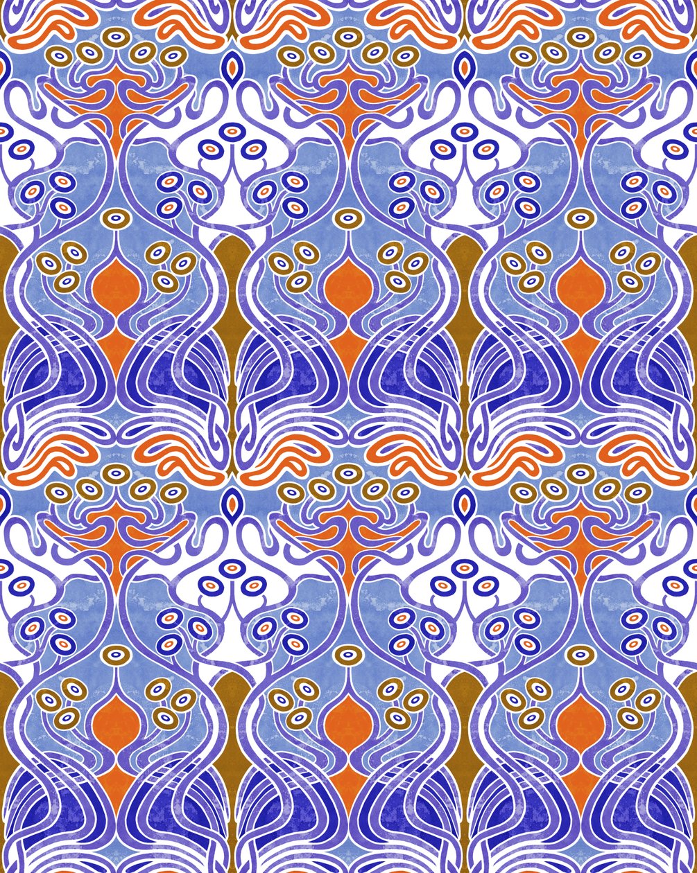 Beauclair Blue Orange, 2018 (sekatekniikka digitaalinen) tekijältä David Newton