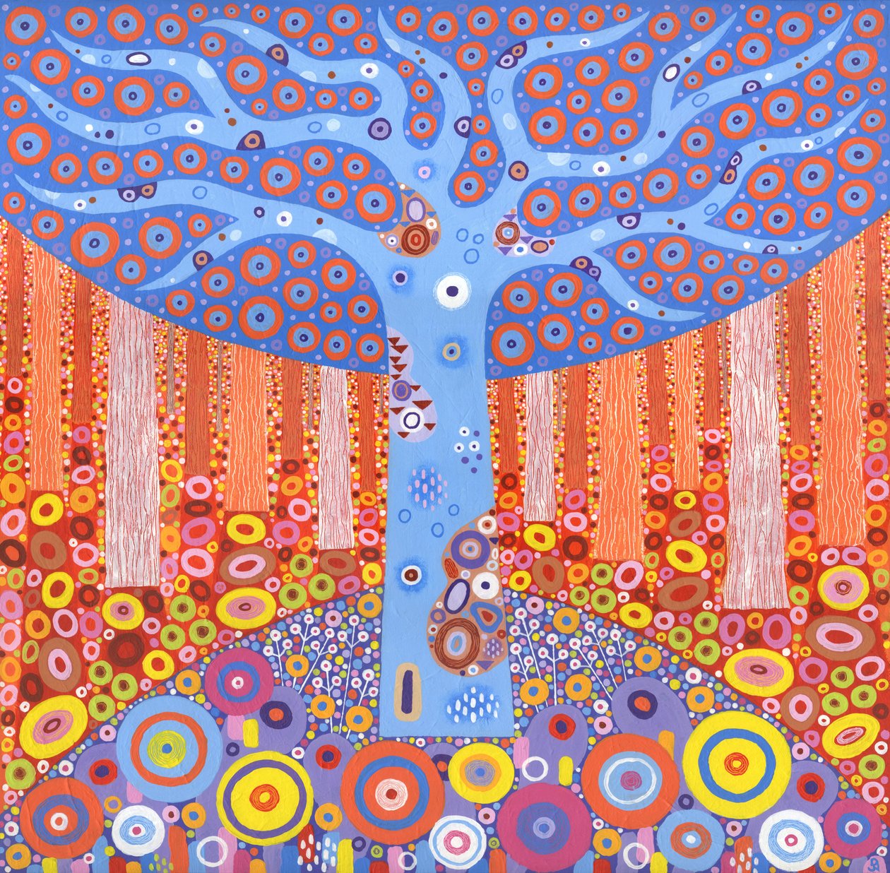 Kaleidoforest, 2018 (akryyli kankaalle) tekijältä David Newton