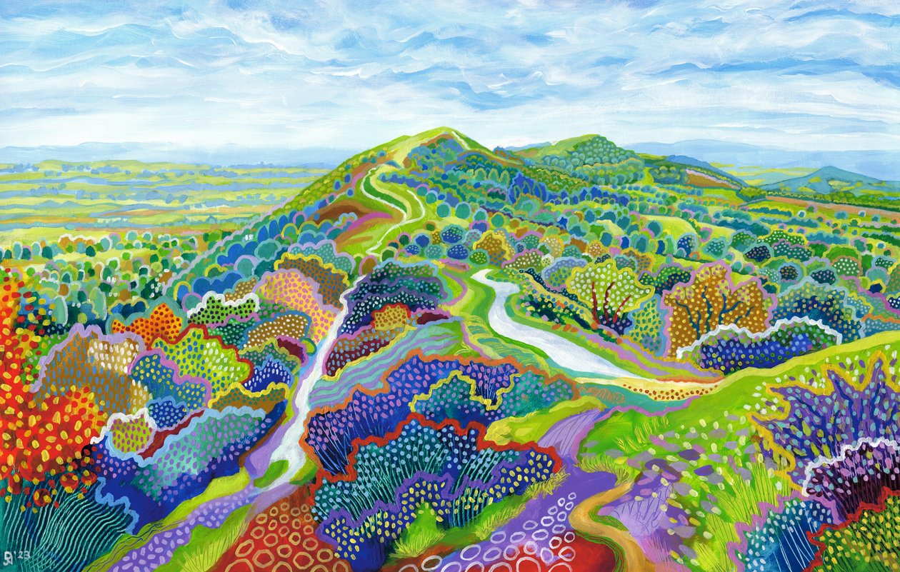 Malvern Perseverance Hill, 2023 (akryyli paperille) tekijältä David Newton