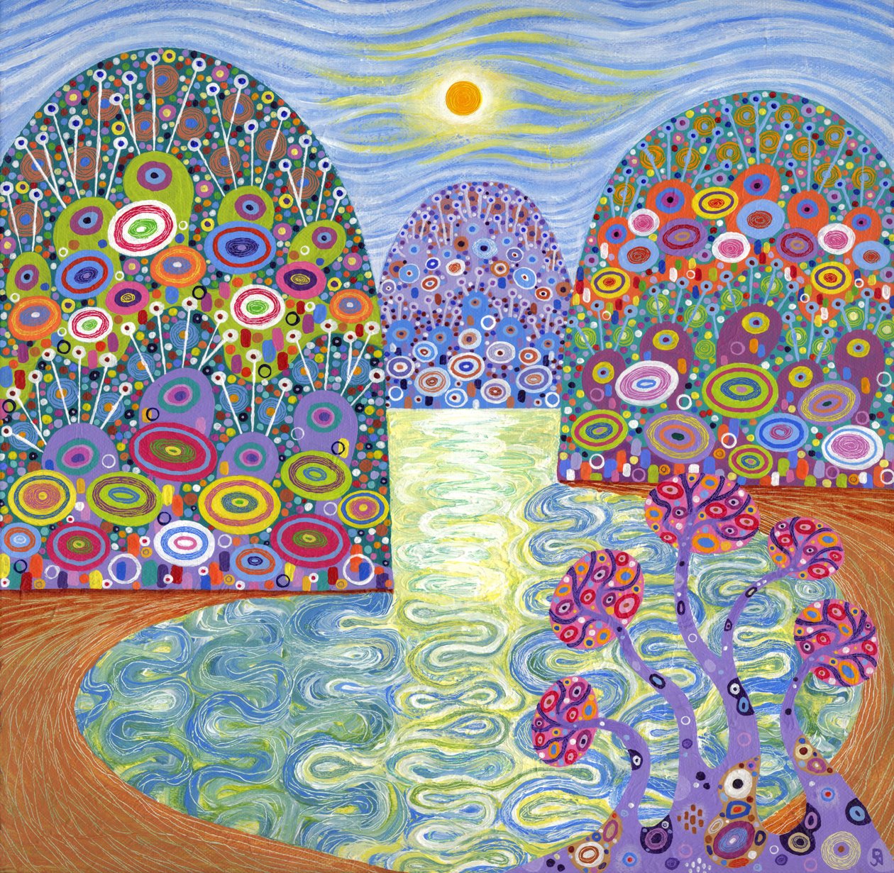 Salainen laguuni, 2016 (akryyli kankaalle) tekijältä David Newton