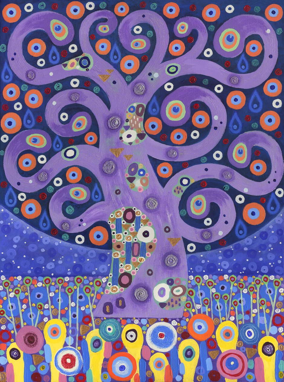 The Peacock Tree, 2011 (akryyli kankaalle) tekijältä David Newton
