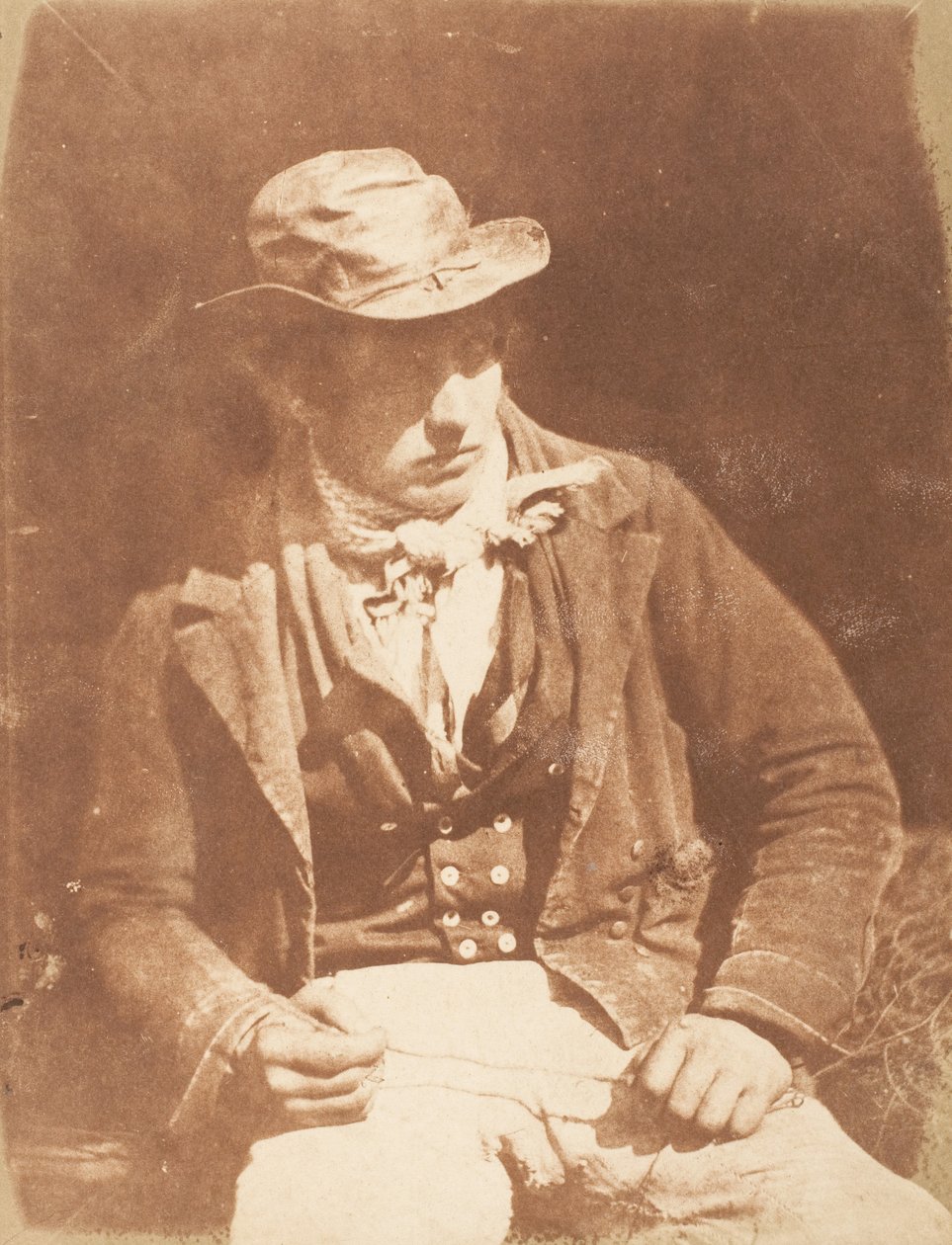 Newhaven Fisherman, 1843-47. Tekijät: David Octavius Hill, Robert Adamson, Hill & Adamson. tekijältä Hill and Adamson