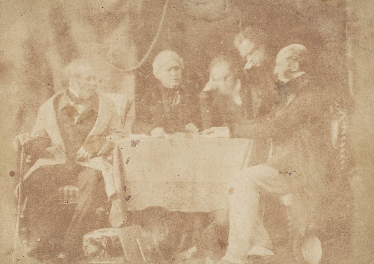 Sir David Brewster, Earle Monteith, tohtori Welsh ja kaksi muuta, 1843-47. Tekijät: David Octavius Hill, Robert Adamson, Hill & Adamson. tekijältä Hill and Adamson