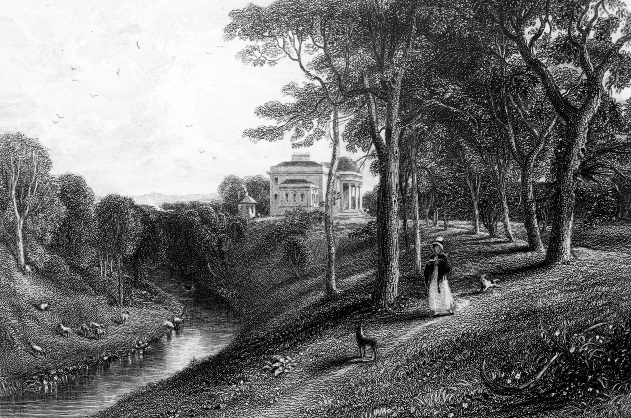 Coilsfield, kaiverrettu J. Giles, kuvitus John Wilsonin teoksesta "Land of Burns", julkaistu 1840 tekijältä David Octavius Hill