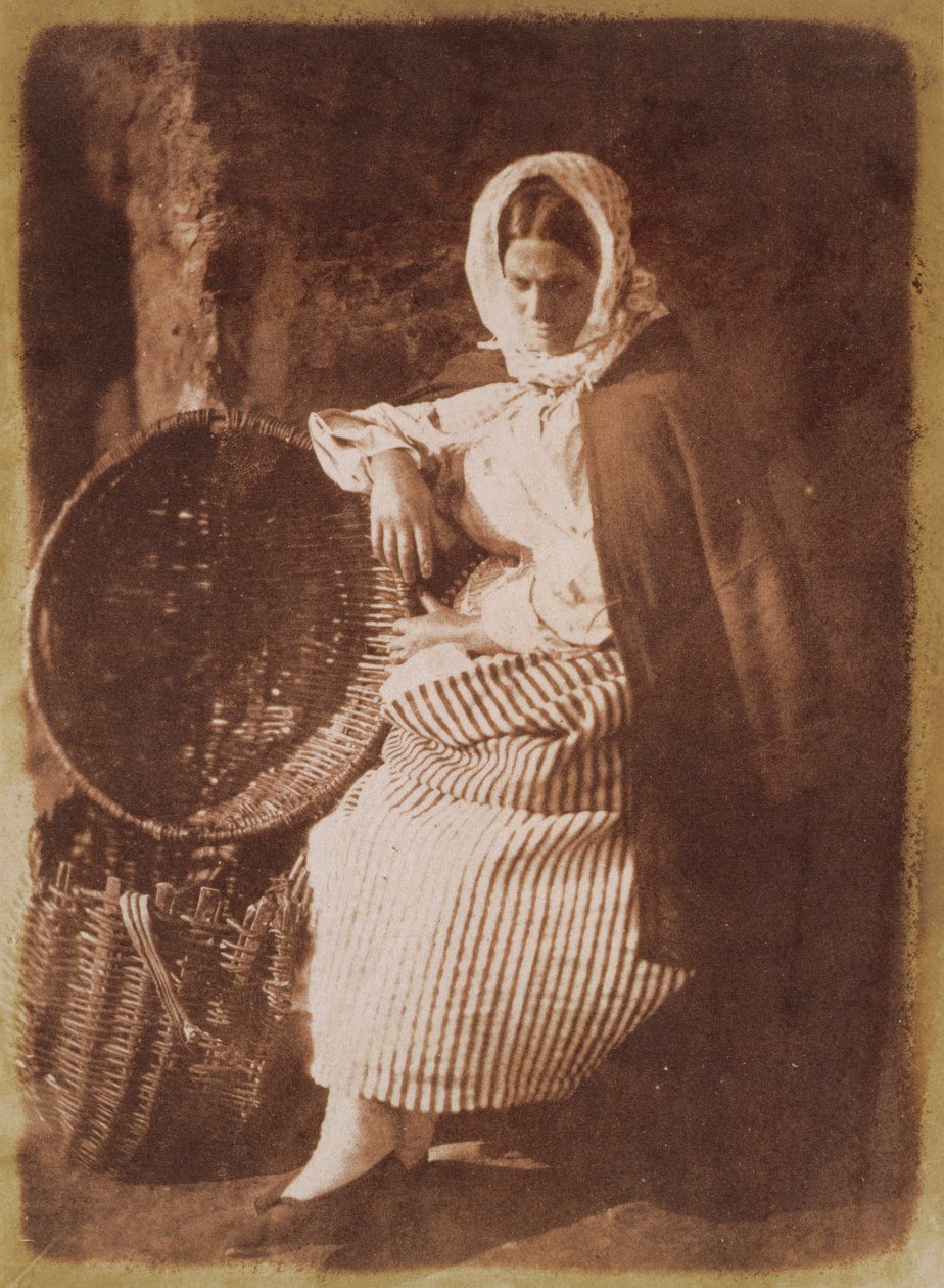 Mrs Hall, Newhaven, 1843-47 (suolapaperiprintti kalotyyppinegatiivista) (katso myös 224278, 224279) tekijältä David Octavius Hill