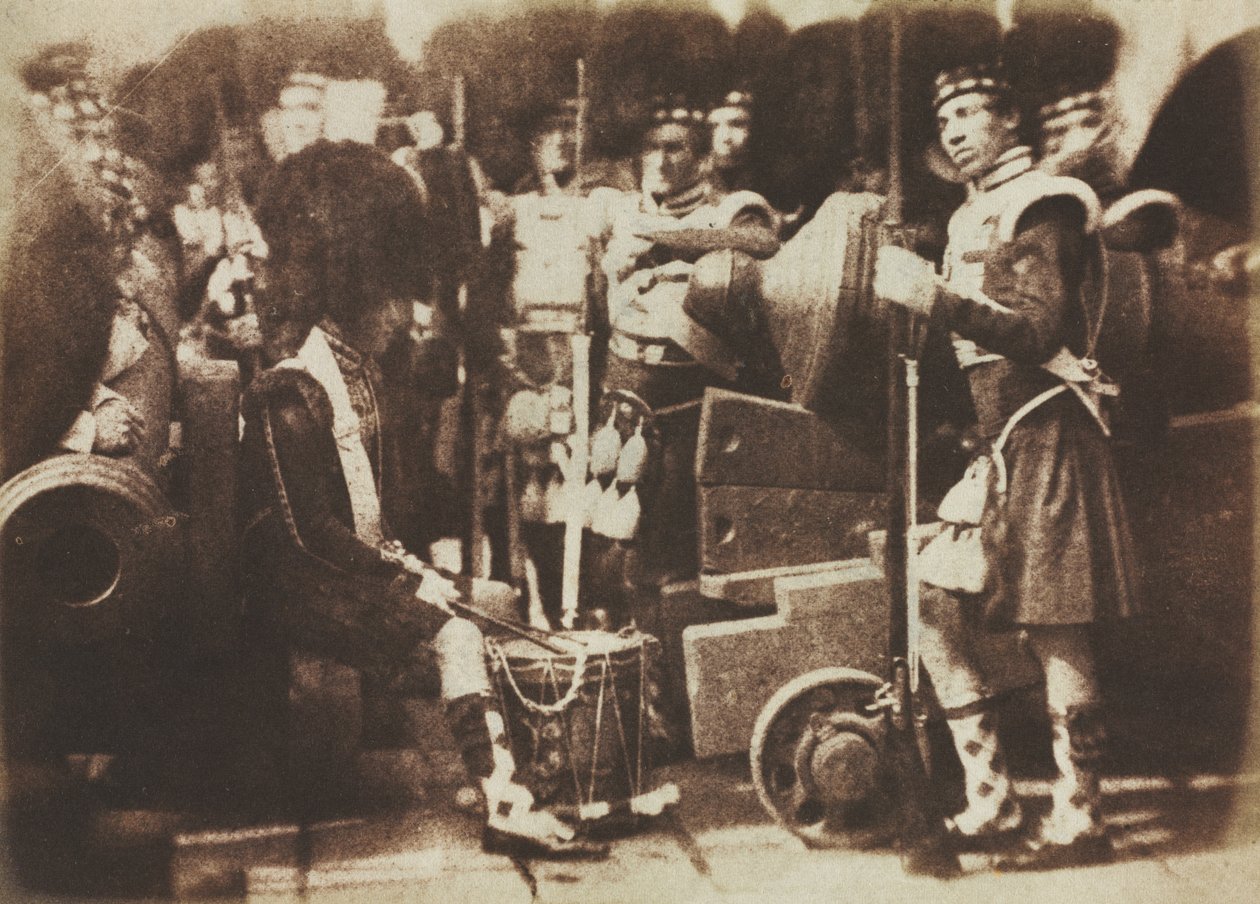 Scots Guards Edinburghin linnassa, 1846. tekijältä David Octavius Hill