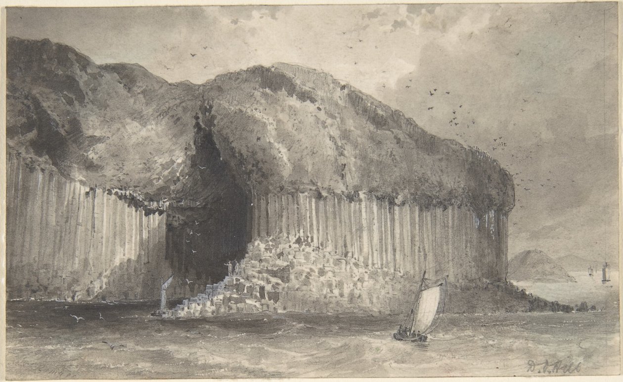 Näkymä Fingalin luolalle tekijältä David Octavius Hill
