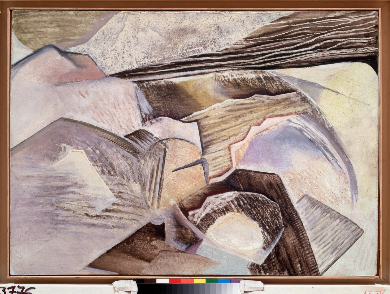 Kubistinen sävellys - David Petrovich Sterenbergin (1881-1948) maalaus, öljy puulle tekijältä David Petrovich Sterenberg