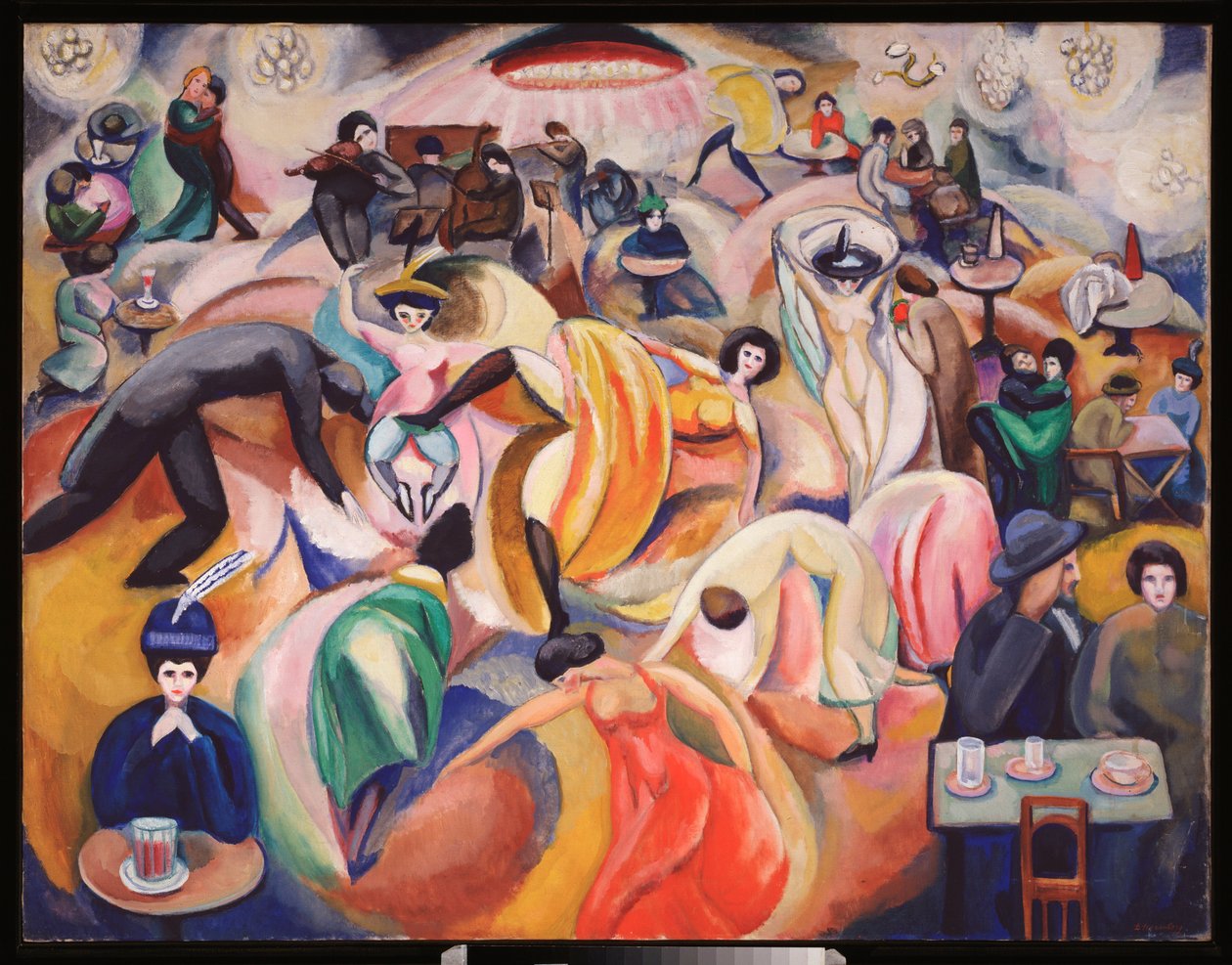 Un cabaret a Paris (Yökerho Pariisissa) - Oeuvre de David Petrovich Sterenberg (1881-1948), öljy kankaalle tekijältä David Petrovich Sterenberg