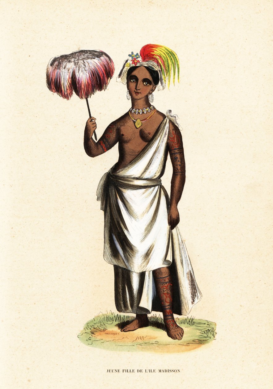 Piteenee, nuori nainen Nuku Hivasta, Marquesassaarilta (Ranskan Polynesia) tekijältä David Porter