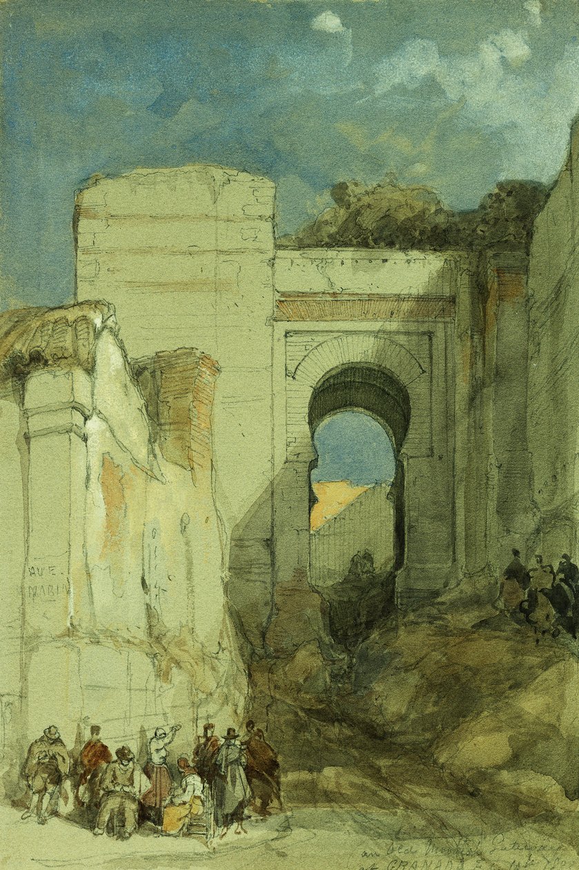 Vanha maurien portti, Granada, 1883 tekijältä David Roberts