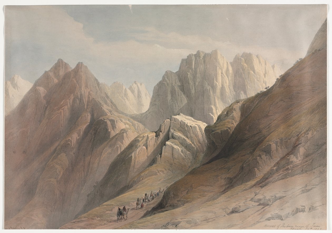 Siinain alemman vuoren nousu, 1839. tekijältä David Roberts