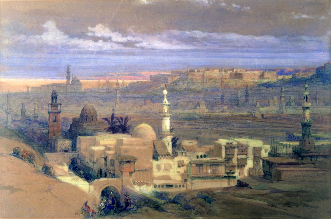 Kairo Citizenibin portilta katsoen kohti Suezin autiomaa, 1800-luku tekijältä David Roberts