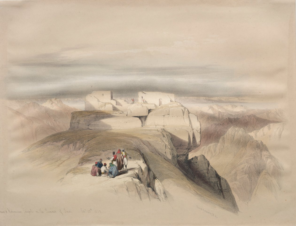 Kristilliset ja Mahomedalaiset kappelit Siinain huipulla, 1839. tekijältä David Roberts