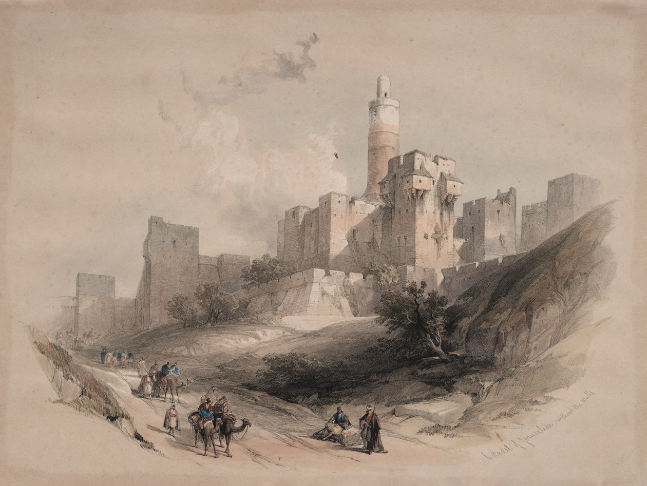 Jerusalemin linnoitus ilman muureja, Daavidin torni tekijältä David Roberts