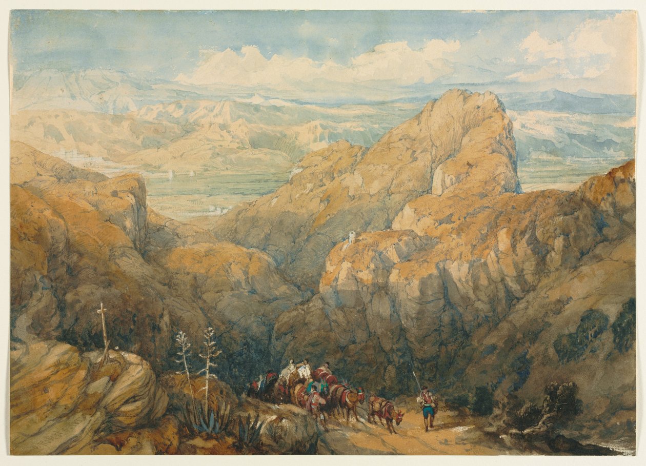 Laskeutuminen Granadan tasangolle tekijältä David Roberts