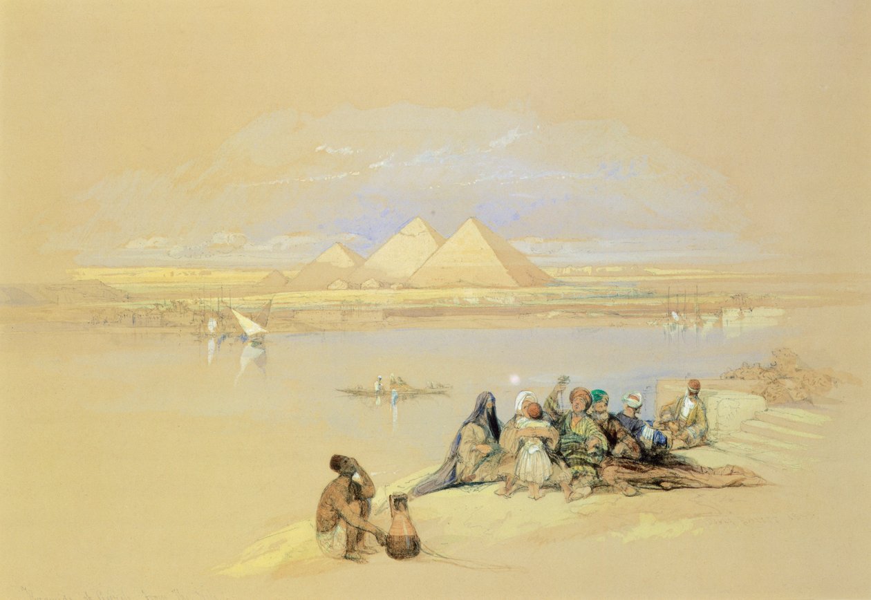 Egypti, Giza, Pyramidit, kirjoittanut David Roberts tekijältä David Roberts