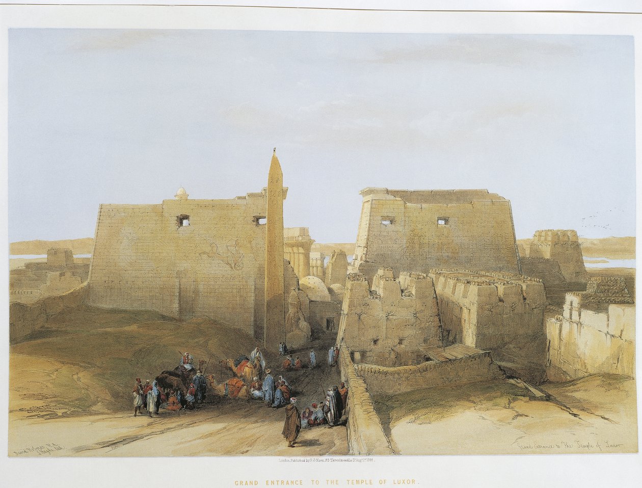 Egypti, Luxorin temppeli, kaiverrus David Roberts tekijältä David Roberts