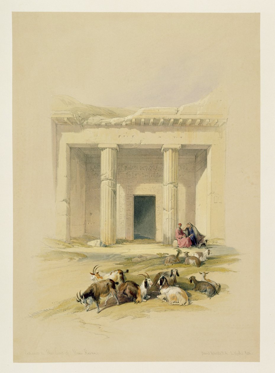 Sisäänkäynti Bani Hasanin luoliin Egyptistä ja Nubiasta, Vol.1 tekijältä David Roberts