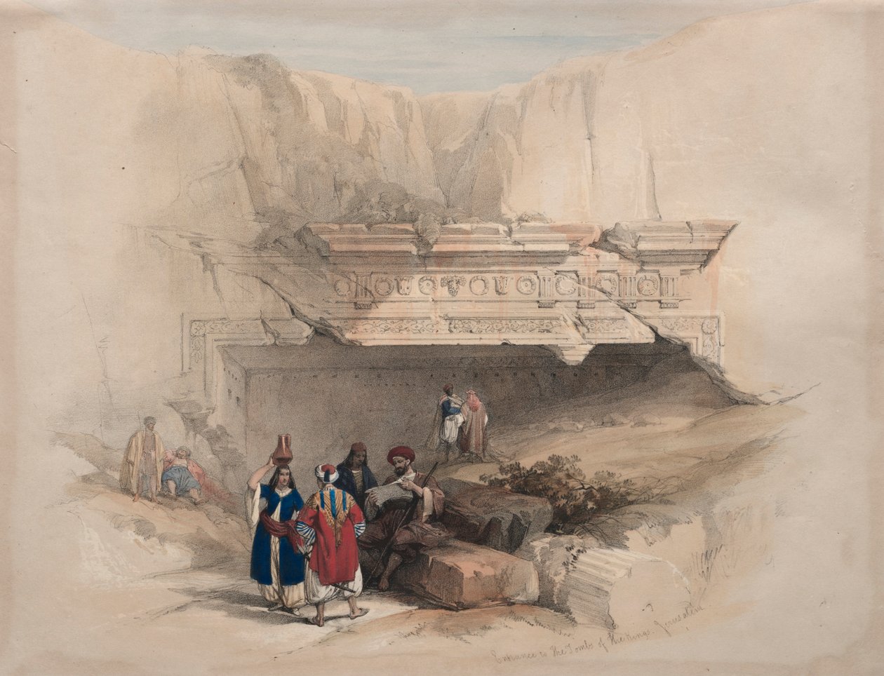 Sisäänkäynti kuninkaiden haudoihin, Jerusalem, 1839. tekijältä David Roberts