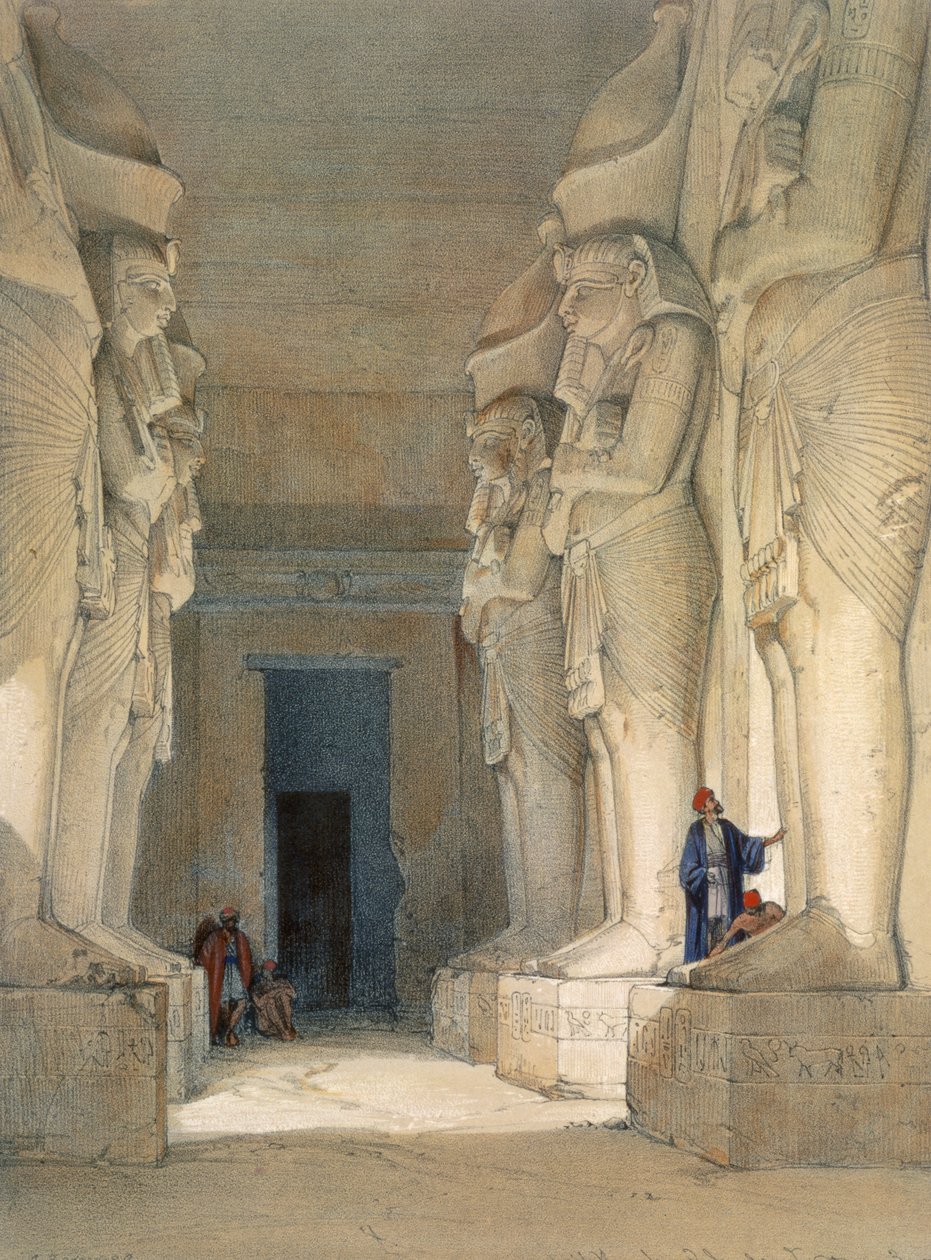 Kaivettu Gyrshen temppeli, Nubia, 1800-luku tekijältä David Roberts