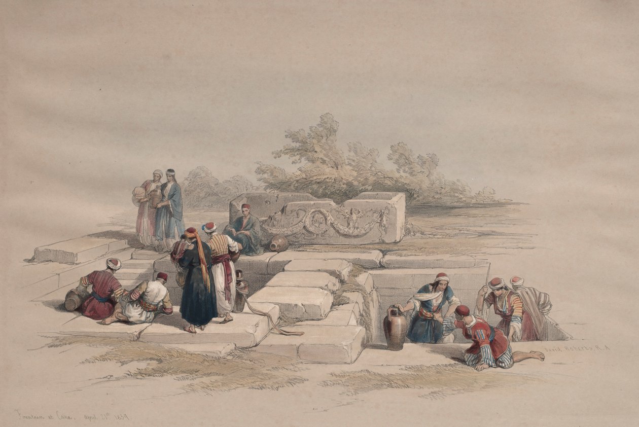 Suihkulähde Canassa, 1839. tekijältä David Roberts